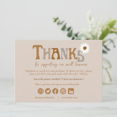 Editable Boho Thank You Business Cardテンプレート 招待状 (スタンド正面)