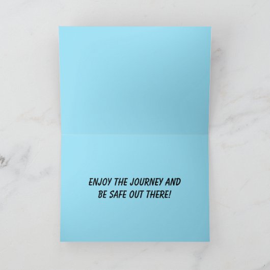 Editable Bon Voyage Car and Flowers カード (内部)