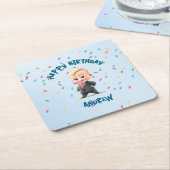 Editable Boss Baby Paper Coaster スクエアペーパーコースター (アングル)