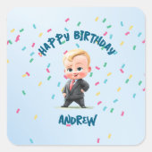 Editable Boss Baby Sticker スクエアシール (正面)