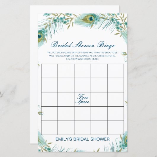 Editable Bridal Bingo Bridal Shower Game PRINTED (正面/裏面)