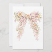 Editable bridal showe Floral Bow Bridal Shower 招待状 (裏面)