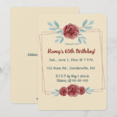 Editable Burgundy Roses in a Double Gold Frame 招待状 (正面/裏面)