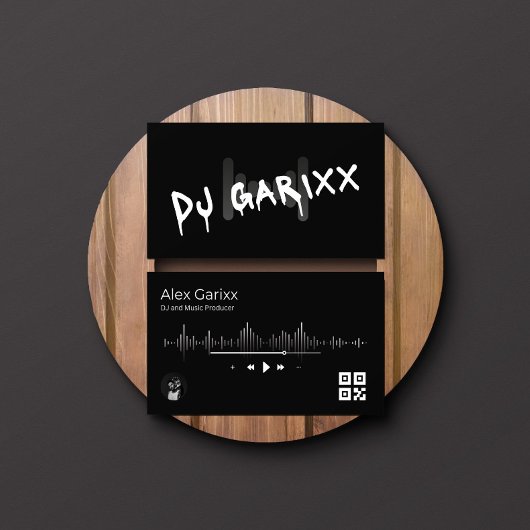 Editable Business Card DJ Music Producer 名刺