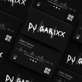 Editable Business Card DJ Music Producer 名刺