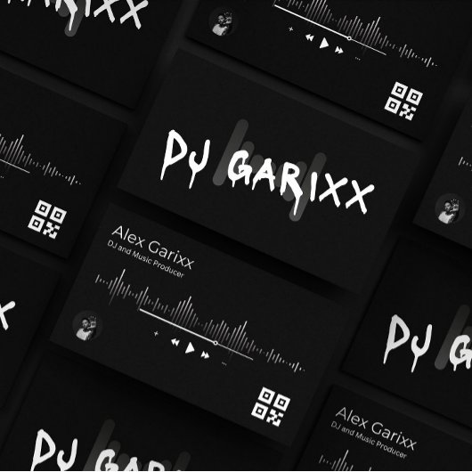 Editable Business Card DJ Music Producer 名刺