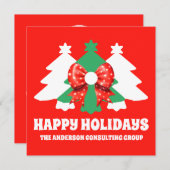 Editable Business Logo Happy Holidays Christmas シーズンカード (正面/裏面)