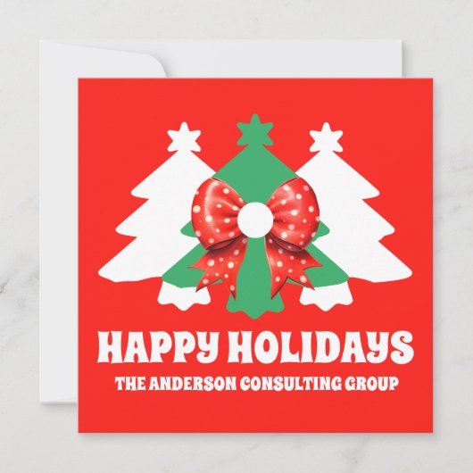 Editable Business Logo Happy Holidays Christmas シーズンカード (正面)