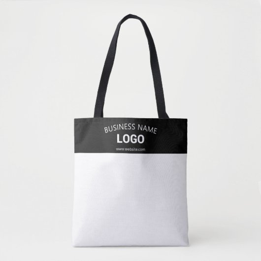 Editable Business Name, Website & Uploaded Logo トートバッグ (正面)