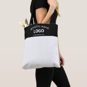 Editable Business Name, Website & Uploaded Logo トートバッグ (クローズアップ)