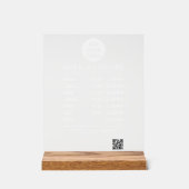 Editable Business Opening Hours logo and qr code アクリルサイン (正面)