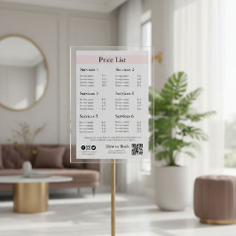 Editable Business Price List Template | Spa, Nail  台座サイン