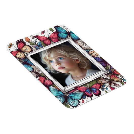 Editable Butterflies Photo Frame マグネット (右側)