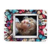 Editable Butterflies Photo Frame マグネット (横)