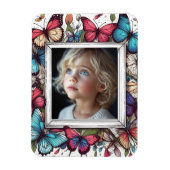 Editable Butterflies Photo Frame マグネット (縦)