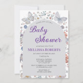 Editable Butterfly Theme Baby Shower Invitation 招待状 (正面)