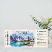 Editable Canada Trip Boarding Pass Ticket 招待状 (スタンド正面)