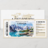 Editable Canada Trip Boarding Pass Ticket 招待状 (正面/裏面)