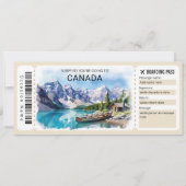 Editable Canada Trip Boarding Pass Ticket 招待状 (正面)