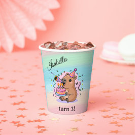 Editable Capybara Birthday Party Cup  紙コップ