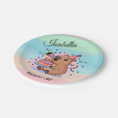 Editable Capybara Birthday Party Plate Cute Kids D ペーパープレート (アングル)