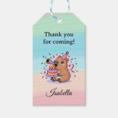 Editable Capybara Birthday Sticker Cute Kids Party ギフトタグ (正面)