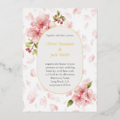 Editable Cherry Blossom Foil Wedding Invitation  箔招待状 (正面)