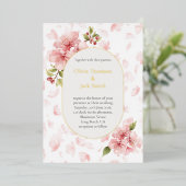 Editable Cherry Blossom Foil Wedding Invitation  箔招待状 (立ち正面)