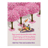 Editable Cherry Blossom Picnic Poster  ポスター (正面)
