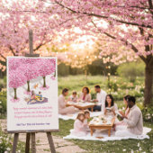Editable Cherry Blossom Picnic Poster  ポスター
