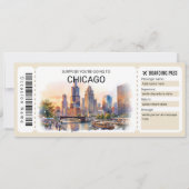 Editable Chicago Trip Boarding Pass Ticket 招待状 (正面)