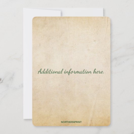 Editable Christmas Candy Cane Bough and Sleigh 招待状 (裏面)