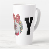 Editable Christmas JOY Ornament Photo Template カフェラテマグ (右アングル)