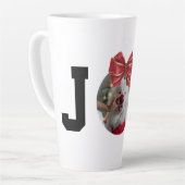 Editable Christmas JOY Ornament Photo Template カフェラテマグ (左アングル)