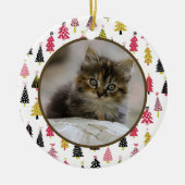 Editable Christmas Pet Photo Decoration セラミックオーナメント (正面)