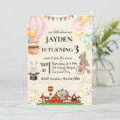Editable Circus Birthday Invitation 招待状 (スタンド正面)