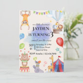 Editable Circus Birthday Invitation 招待状 (スタンド正面)