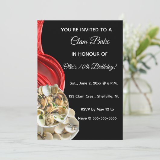 Editable Clam Bake Invitations 招待状 (スタンド正面)