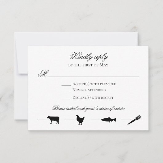 EDITABLE COLOR返信カードとメニューアイコン 招待状 (正面)