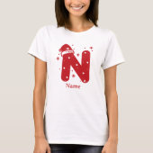 Editable Color Christmas Monogram Custom Name Tシャツ (正面)