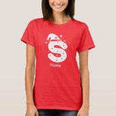 Editable Color Christmas Monogram Custom Name Tシャツ (正面)