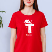Editable Color Christmas Monogram Custom Name Tシャツ