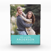 EDITABLE COLOR Curssiveミセスとミセス家族の写真 フォトブロック (正面)