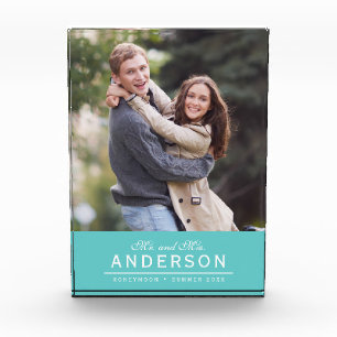 EDITABLE COLOR Curssiveミセスとミセス家族の写真 フォトブロック