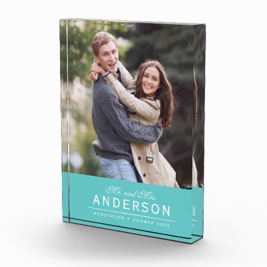 EDITABLE COLOR Curssiveミセスとミセス家族の写真 フォトブロック (右)