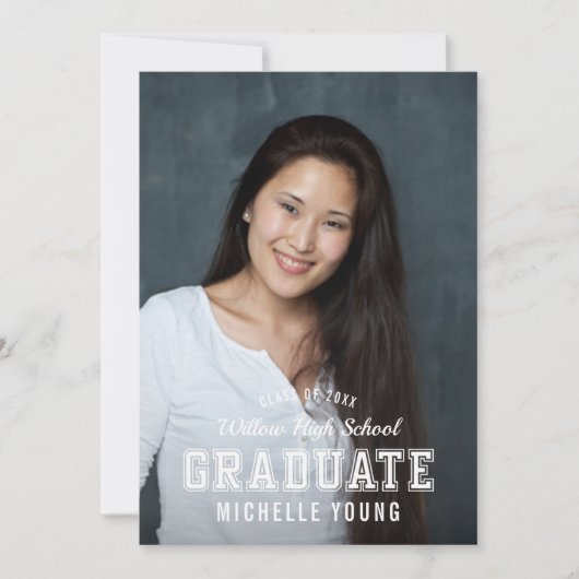 Editable Color Varsity写真研究者発表 招待状 (正面)