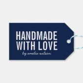 Editable Colors Stylish Bold Handmade with Love ギフトタグ (正面(横))
