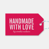 Editable Colors Stylish Bold Handmade with Love ギフトタグ (正面(横))