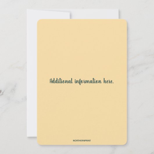 Editable Colourful Flowers and Leaves Frame 招待状 (裏面)