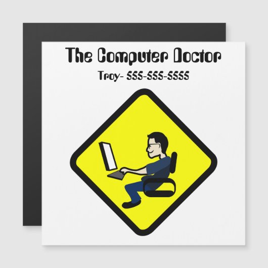 Editable Computer Doctor Magnet (正面/裏面)